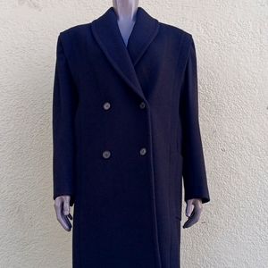 CITY LIFE LADIES' PURE WOOL BLACK DOUBLE-BREASTED OVERCOAT (YUGOSLAVIA)